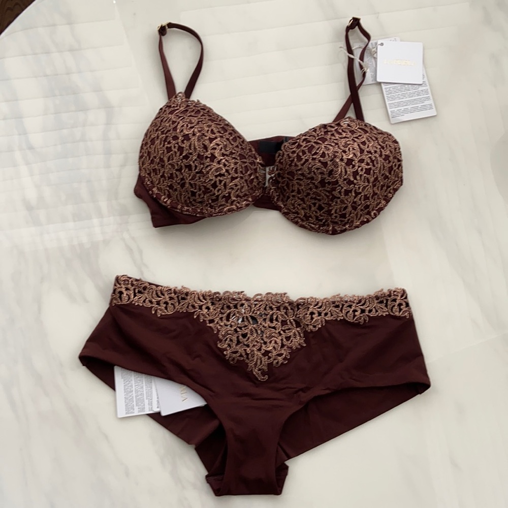 La Perla embroidered push up bra and short